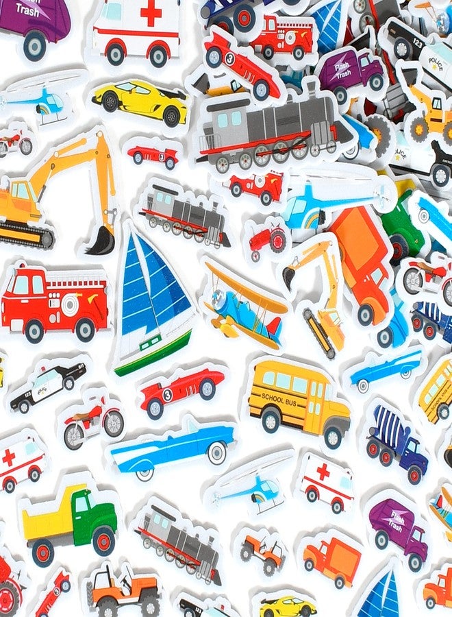 Ready 2 Learn Foam Stickers - Transport - Pack of 168 - Self-Adhesive Stickers for Kids - 3D Puffy Transport Stickers for Laptops, Party Favors and Crafts - Image 1